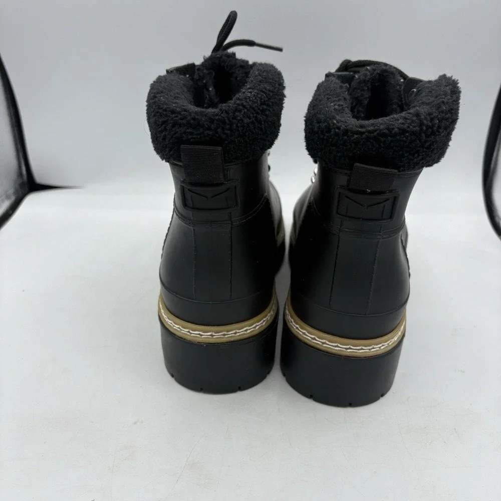 Marc Fisher LTD Rain‎ Boots Womens Size 10 M Fairly Combat Black Ankle Lace